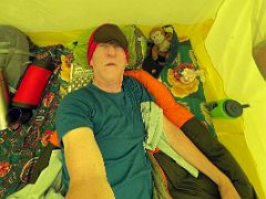 02A Sleeping thru a rest day at Ak-Sai Travel Lenin Peak Camp 1 4400m